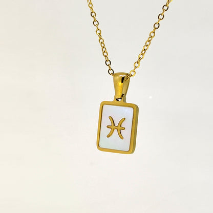 Fashion Titanium Zodiac Sign Necklace