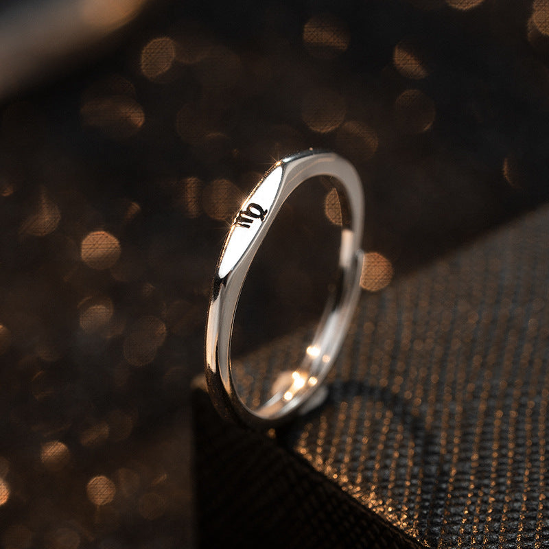 Fashion Zodiac Sign 925 Sterling  Silver Adjustable Ring
