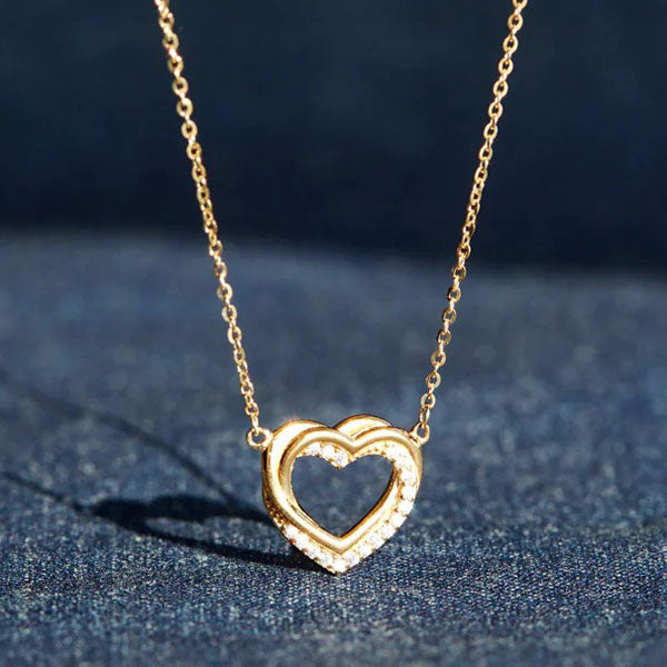 Cute 925 Sterling Silver Heart Shape Necklace