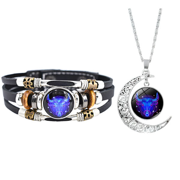 Astrological Sign Luminous Bracelet And Necklace Sets