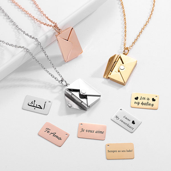 Classic Custom Love Letters Envelope Necklace