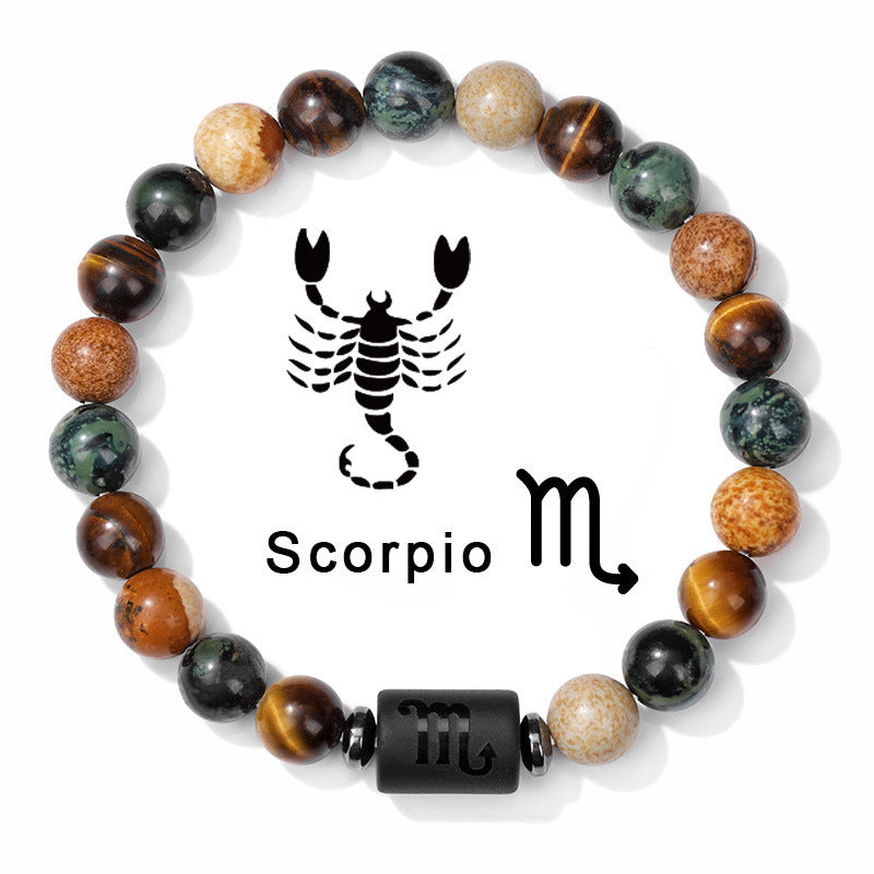 Fashion Natural Stone Zodiac Sign Bracelet