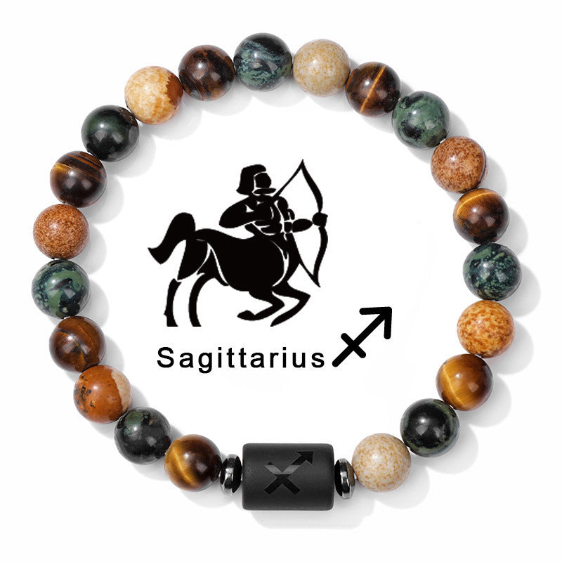Fashion Natural Stone Zodiac Sign Bracelet