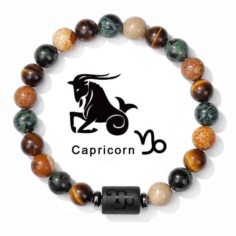 Fashion Natural Stone Zodiac Sign Bracelet