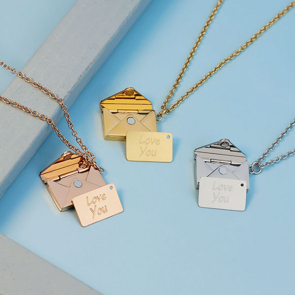 Classic Custom Love Letters Envelope Necklace