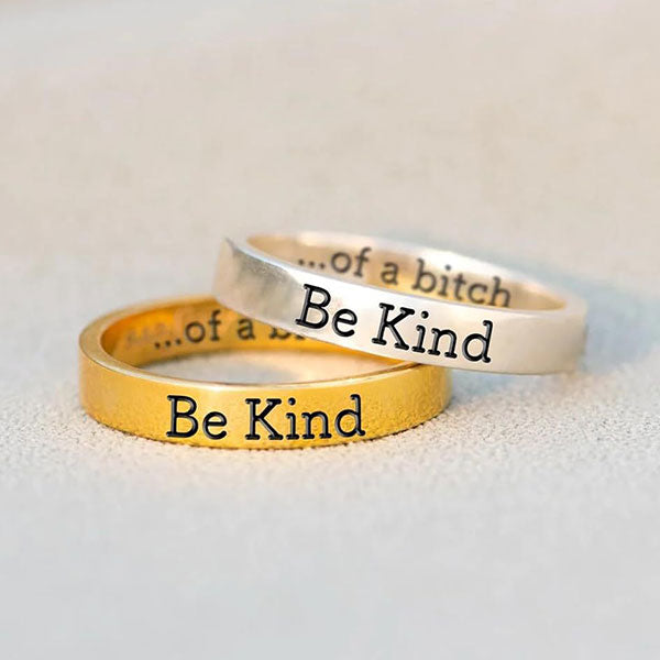 Fashion 925 Sterling Silver Be Kind Letter Fun Ring