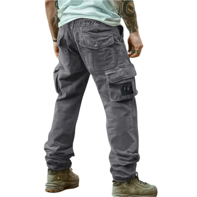 Fashion Solid Color 100% Cotton Casual Loose Men's Cargo Pants