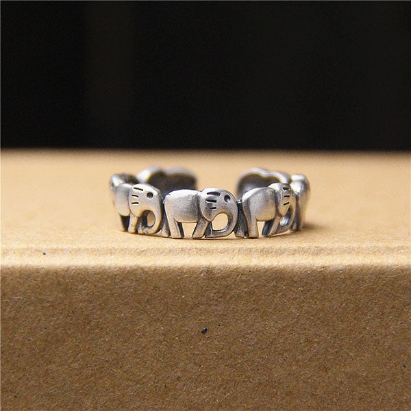 Fashion Cute 925 Sterling Silver Elephant Ring