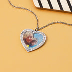 Personalized Photo Heart Shape Pendant Necklace For Couples And Family Members