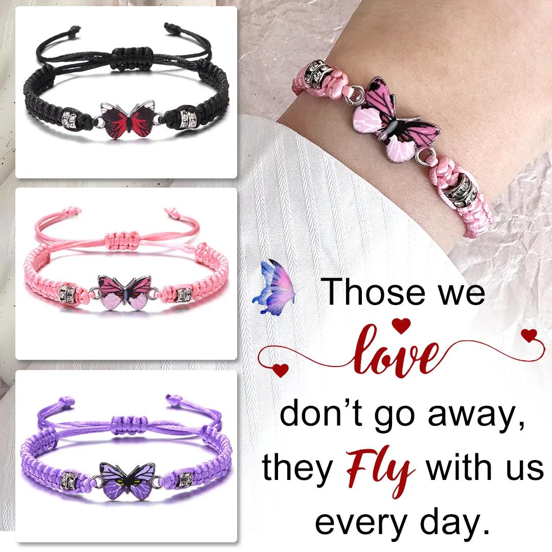 Fashion Adjustable String Butterfly Bracelets For Friends And Family Members