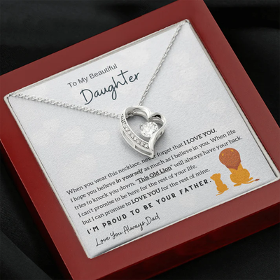 Gorgeous 925 Sterling Silver Heart Necklace With Wooden Led Light Box