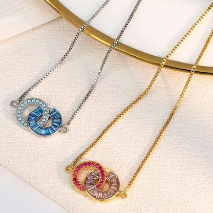 Customize  Birthstone Linking Circles Bracelets For Family Members Couples And Friends