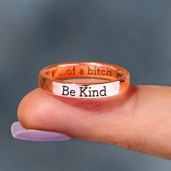 Fashion 925 Sterling Silver Be Kind Letter Fun Ring