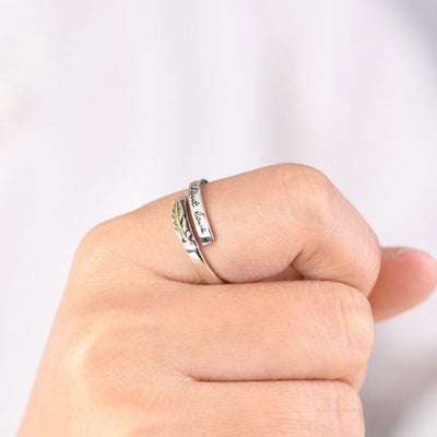 Neat And Clean 925 Sterling Silver Golden Leaf Ring