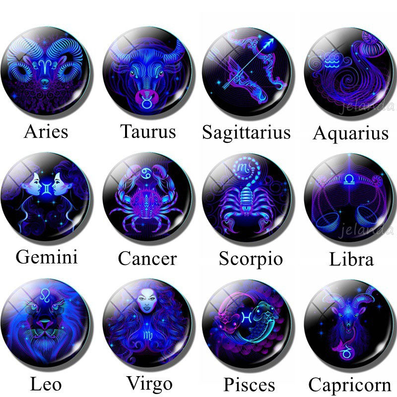 Fashion Three-Layer Luminous Zodiac Sign Adjustable String Leather Bracelet
