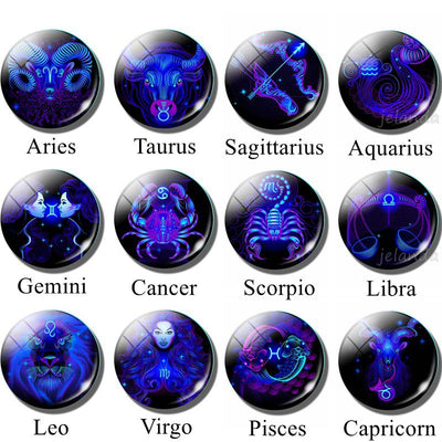 Fashion Three-Layer Luminous Zodiac Sign Adjustable String Leather Bracelet