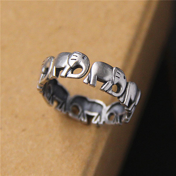 Fashion Cute 925 Sterling Silver Elephant Ring