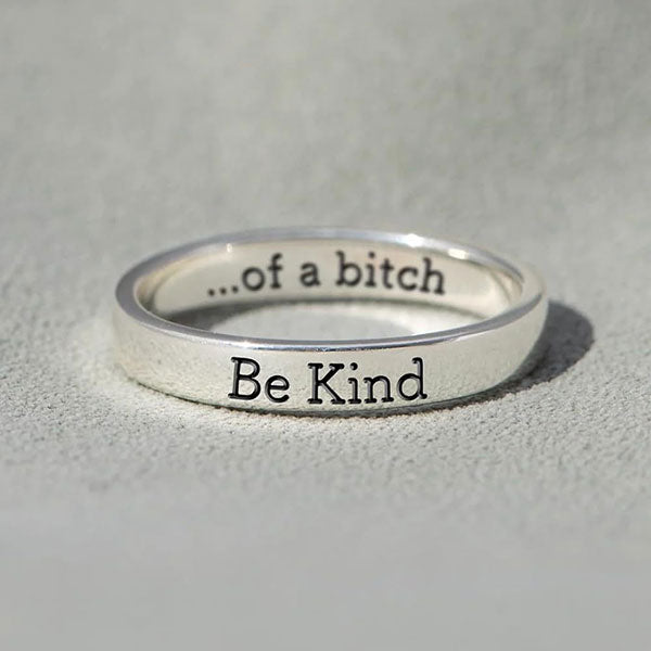 Fashion 925 Sterling Silver Be Kind Letter Fun Ring