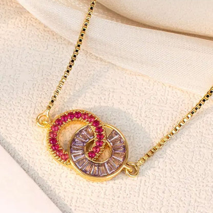 Customize  Birthstone Linking Circles Bracelets For Family Members Couples And Friends