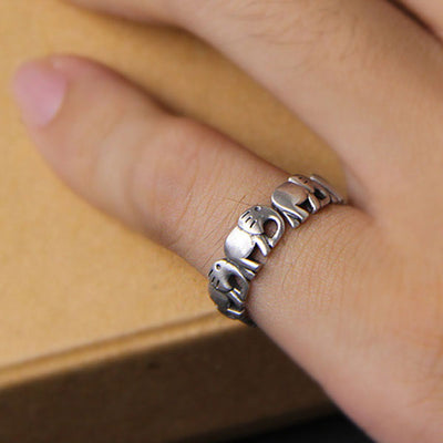 Fashion Cute 925 Sterling Silver Elephant Ring