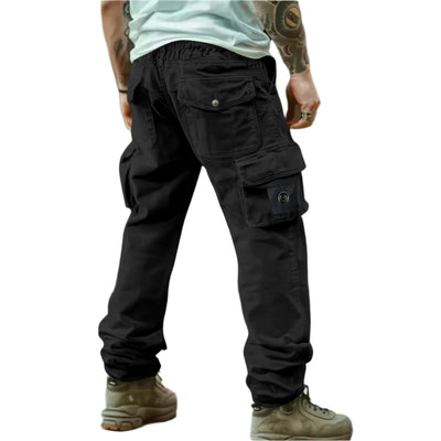 Fashion Solid Color 100% Cotton Casual Loose Men's Cargo Pants