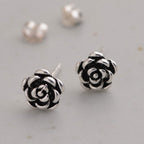 Fashion Flower Shape 925 Sterling Silver Earrings Price A Pair