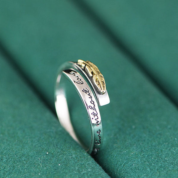 Neat And Clean 925 Sterling Silver Golden Leaf Ring