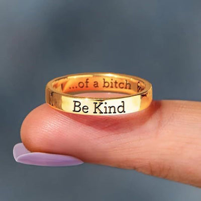 Fashion 925 Sterling Silver Be Kind Letter Fun Ring