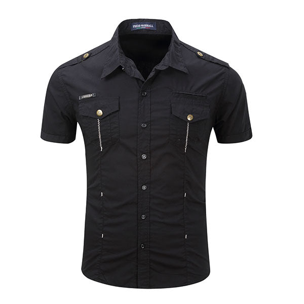 Classic Front Button Men's T-Shirt