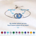 Customize  Birthstone Linking Circles Bracelets For Family Members Couples And Friends