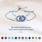 Customize  Birthstone Linking Circles Bracelets For Family Members Couples And Friends