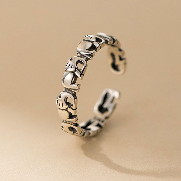 Fashion Cute 925 Sterling Silver Elephant Ring