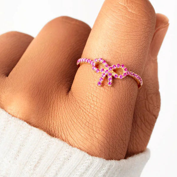 Cute 925 Sterling Silver Bowknot Shape Ring
