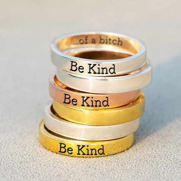 Fashion 925 Sterling Silver Be Kind Letter Fun Ring