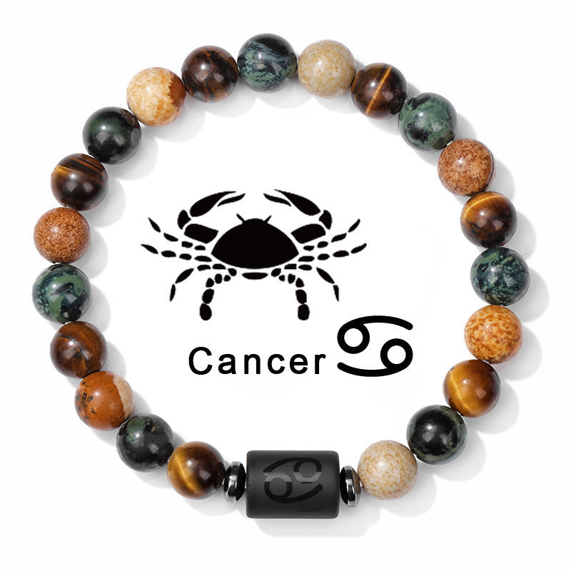 Fashion Natural Stone Zodiac Sign Bracelet