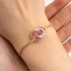 Customize  Birthstone Linking Circles Bracelets For Family Members Couples And Friends