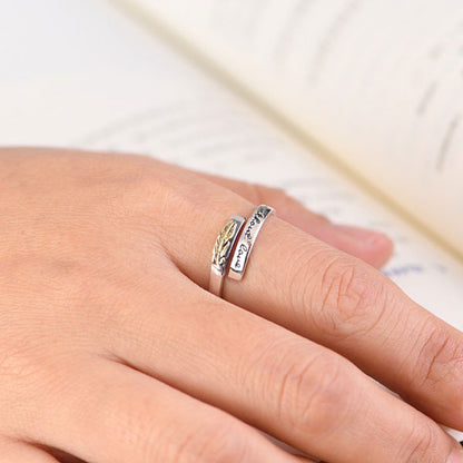 Neat And Clean 925 Sterling Silver Golden Leaf Ring