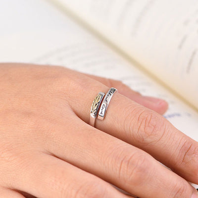 Neat And Clean 925 Sterling Silver Golden Leaf Ring