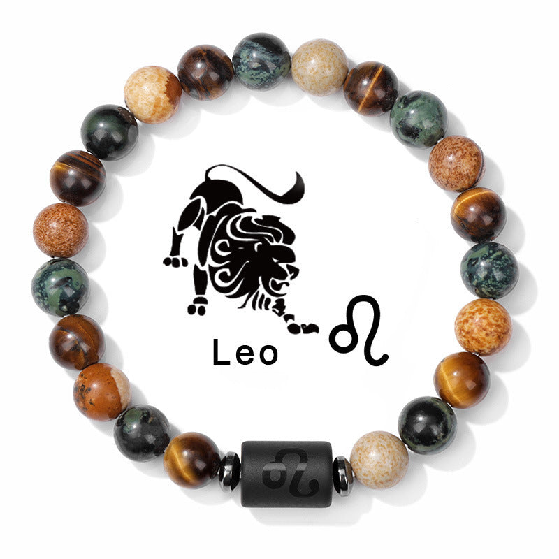 Fashion Natural Stone Zodiac Sign Bracelet