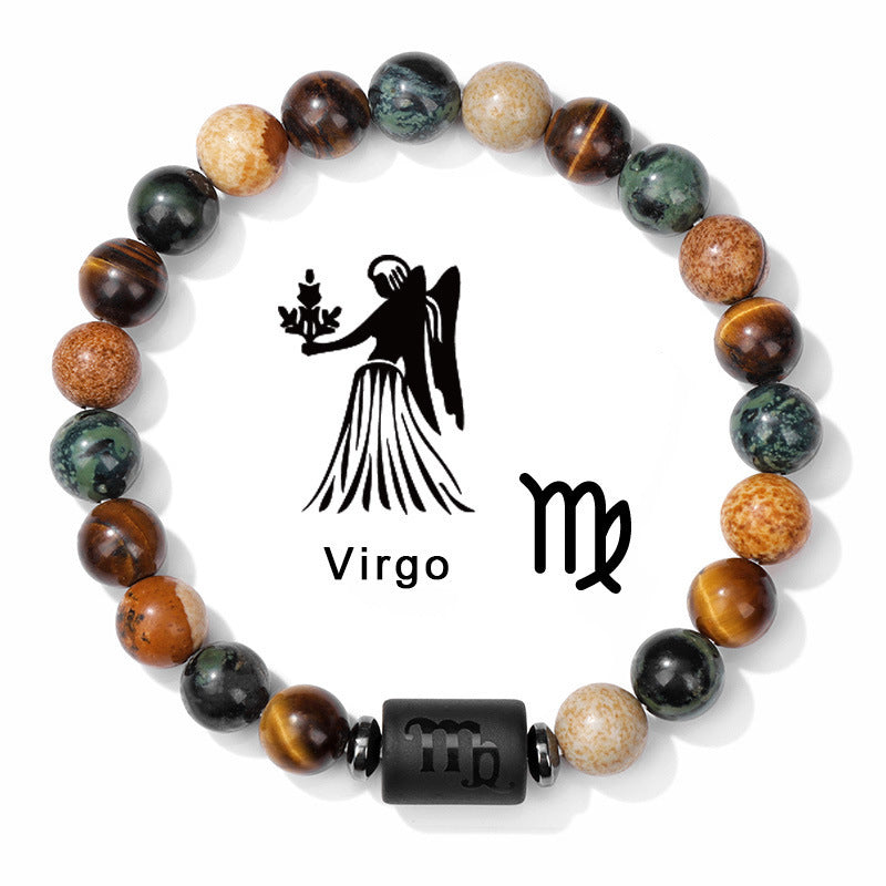 Fashion Natural Stone Zodiac Sign Bracelet