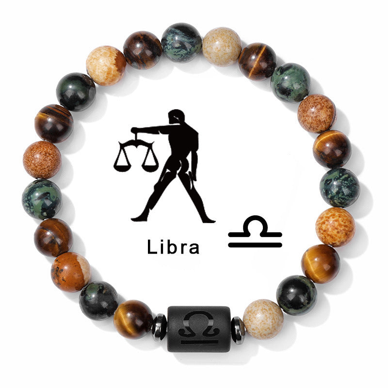 Fashion Natural Stone Zodiac Sign Bracelet