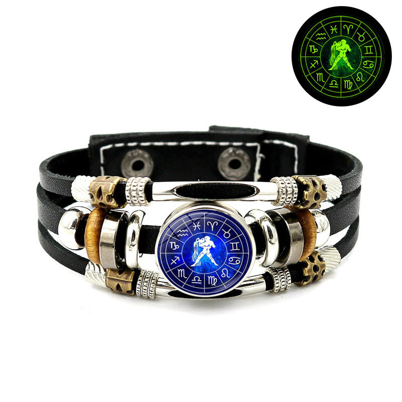 Fashion Blue Zodiac Sign Luminous Bracelet