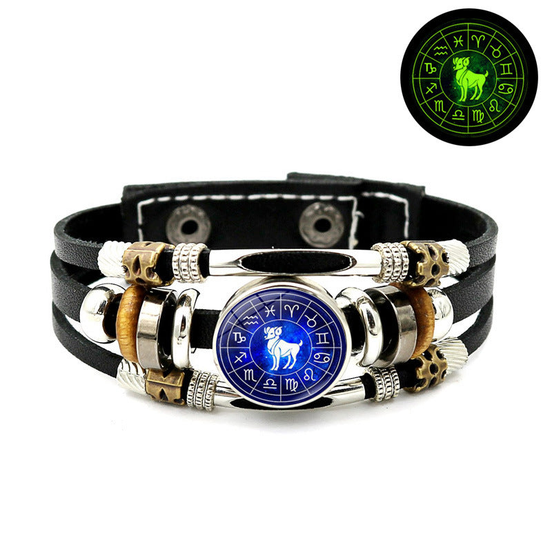 Fashion Blue Zodiac Sign Luminous Bracelet