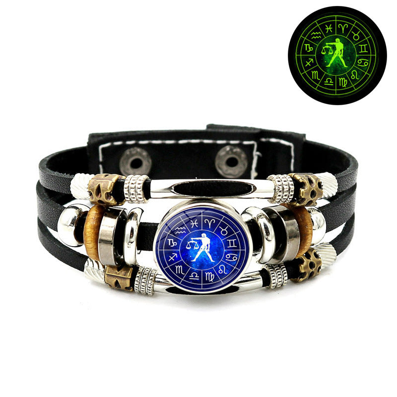 Fashion Blue Zodiac Sign Luminous Bracelet
