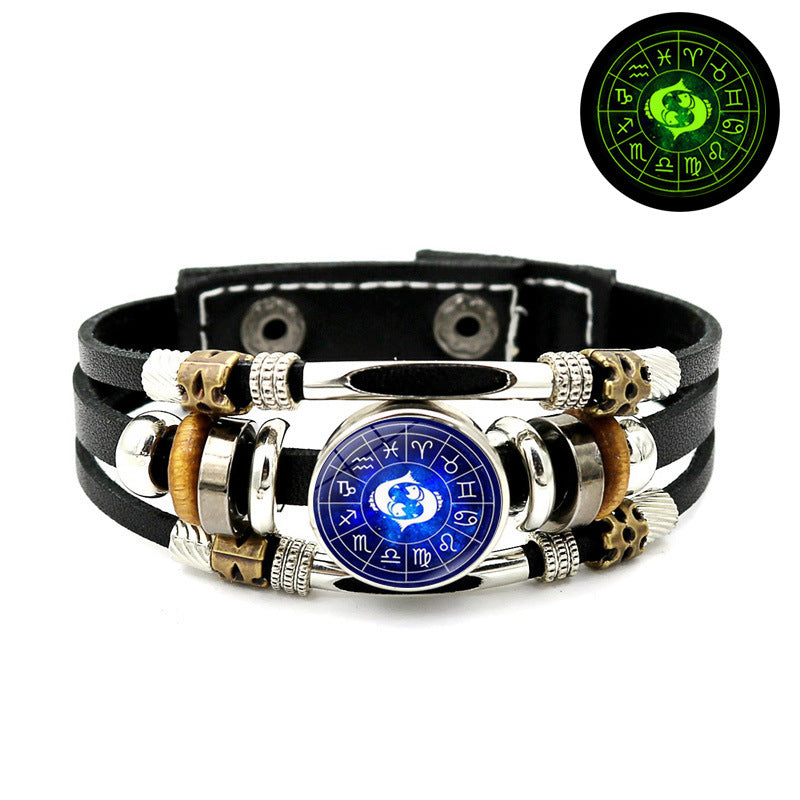 Fashion Blue Zodiac Sign Luminous Bracelet