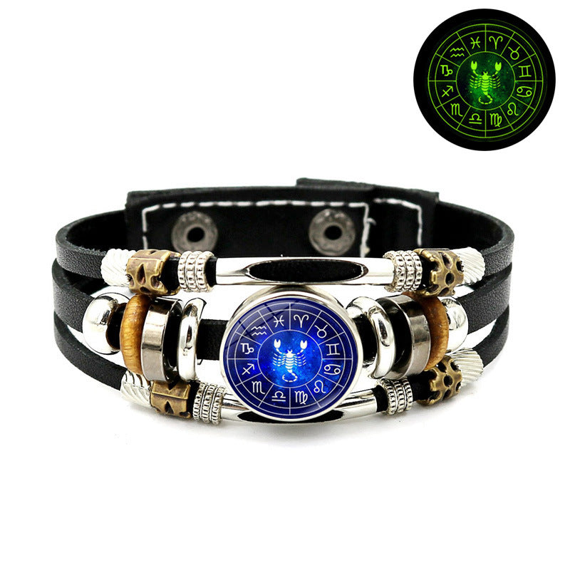 Fashion Blue Zodiac Sign Luminous Bracelet