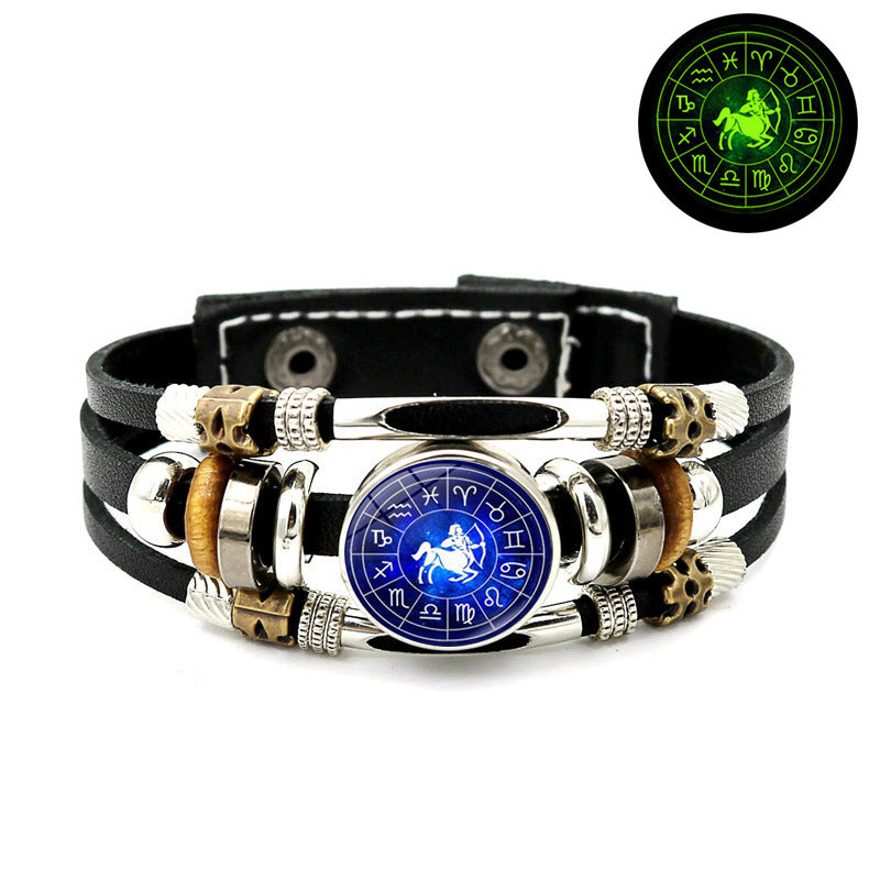 Fashion Blue Zodiac Sign Luminous Bracelet