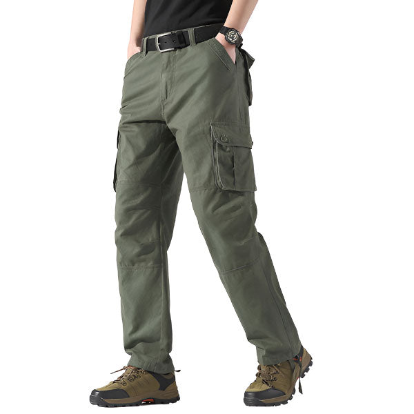 Classic Cotton Casual Daily Wear Men's Cargo Pants Side Pockets