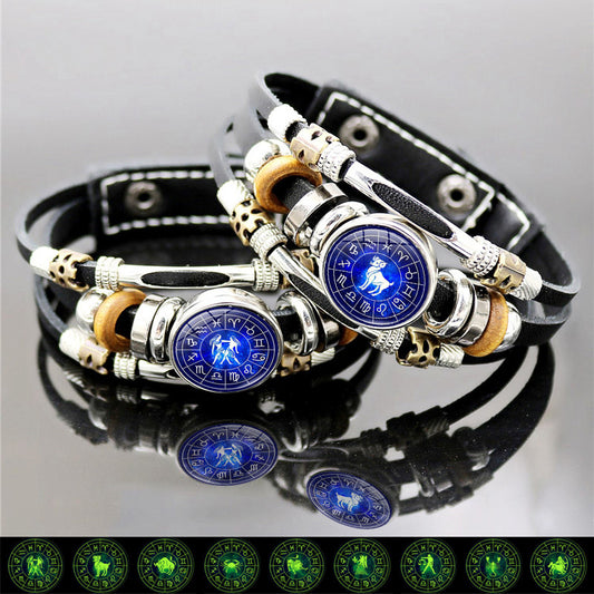 Fashion Blue Zodiac Sign Luminous Bracelet