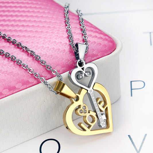 Love Letter Lock And Key Couple Necklaces (Price A Pair)